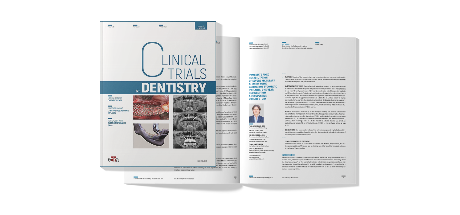 Immediate Fixed Rehabilitation Of Severe Maxillary Atrophy Using Extrasinus Zygomatic Implants: One-Year Results From A Prospective Cohort Study.